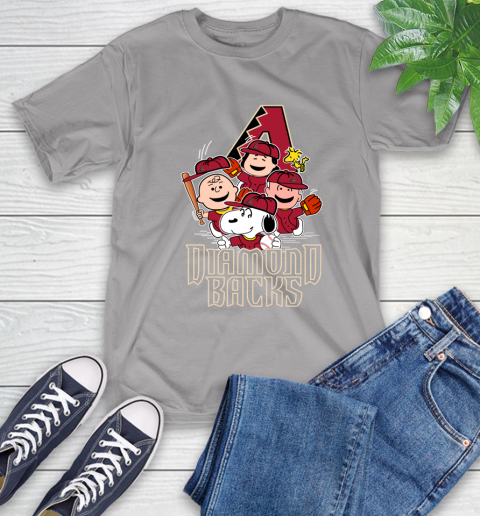 MLB Arizona Diamondbacks Snoopy Charlie Brown Woodstock The Peanuts Movie Baseball T Shirt_000 T-Shirt 6