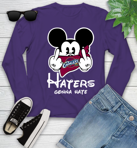 NBA Cleveland Cavaliers Haters Gonna Hate Mickey Mouse Disney Basketball T Shirt Youth Long Sleeve 4