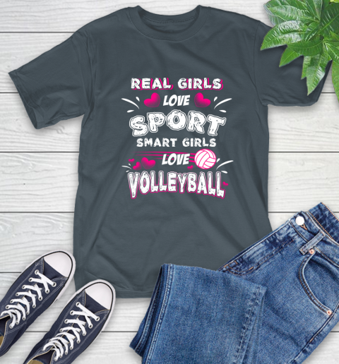 Real Girls Loves Sport Smart Girls Play Volleyball T-Shirt 22