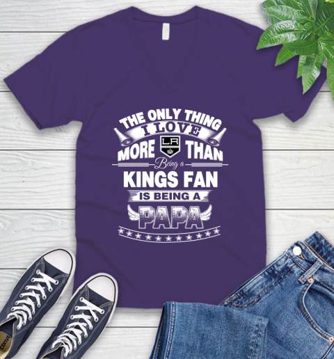 NHL The Only Thing I Love More Than Being A Los Angeles Kings Fan Is Being A Papa Hockey V-Neck T-Shirt 9