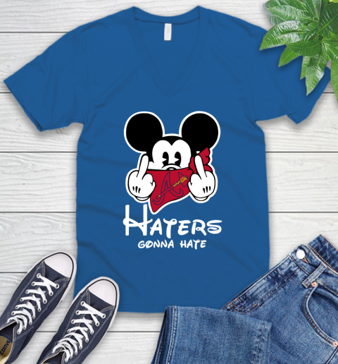MLB Atlanta Braves Haters Gonna Hate Mickey Mouse Disney Baseball T Shirt_000 V-Neck T-Shirt 5