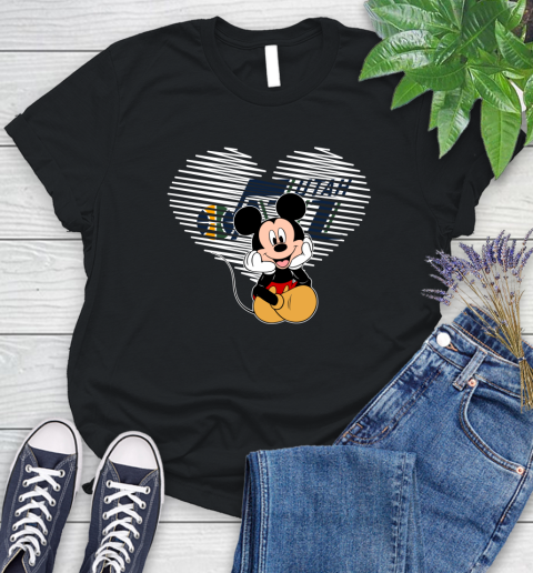 NBA Utah Jazz The Heart Mickey Mouse Disney Basketball Women's T-Shirt