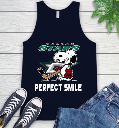 NHL Dallas Stars Snoopy Perfect Smile The Peanuts Movie Hockey T Shirt Tank Top 2