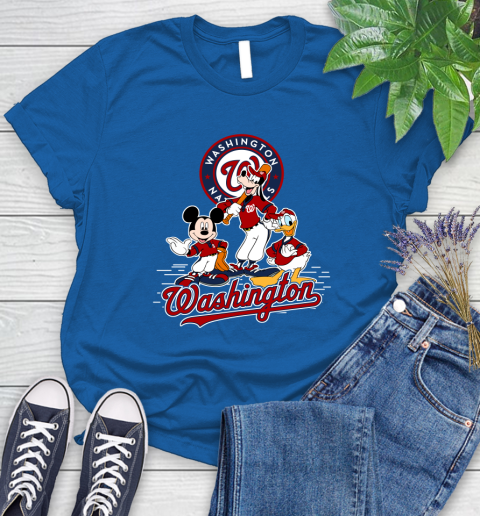 MLB Washington Nationals Mickey Mouse Donald Duck Goofy Baseball T Shirt Women's T-Shirt 12