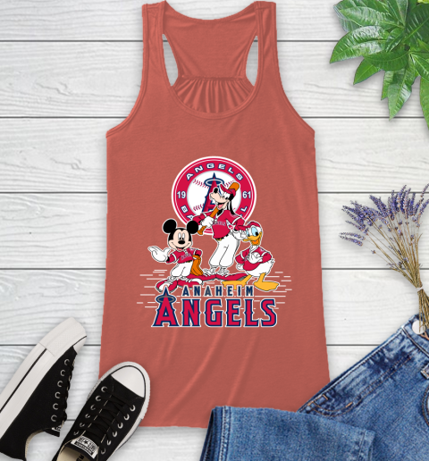 MLB Los Angeles Angels Mickey Mouse Donald Duck Goofy Baseball T Shirt Racerback Tank 3