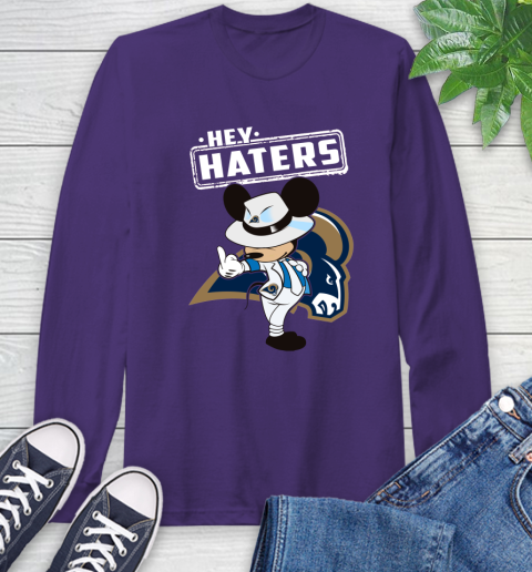 NFL Hey Haters Mickey Football Sports Los Angeles Rams Long Sleeve T-Shirt 5