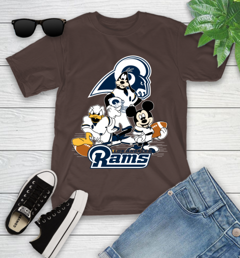 NFL Los Angeles Rams Mickey Mouse Donald Duck Goofy Football Shirt Youth T-Shirt 7