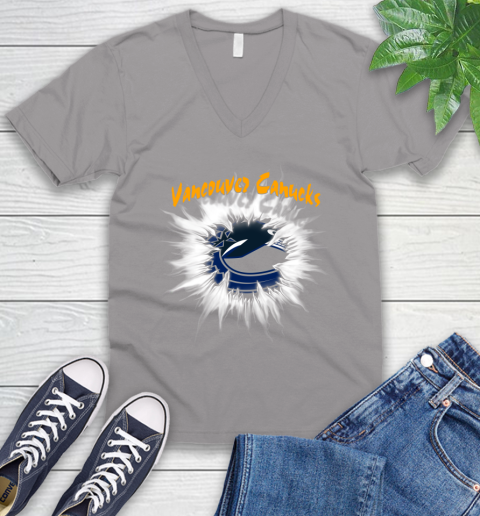 Vancouver Canucks NHL Hockey Adoring Fan Rip Sports V-Neck T-Shirt 3