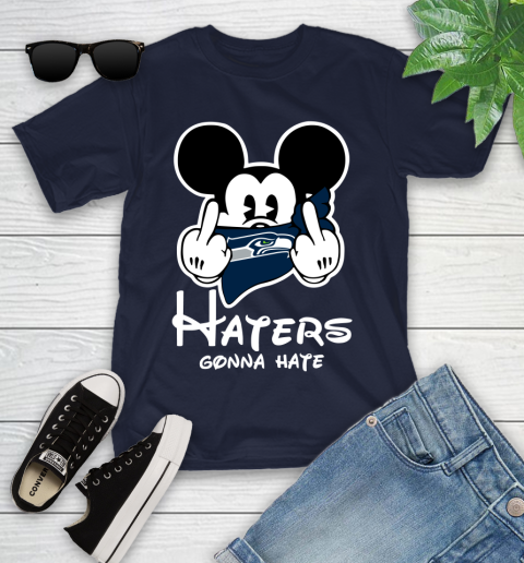 NFL Seattle Seahawks Haters Gonna Hate Mickey Mouse Disney Football T Shirt Youth T-Shirt 2