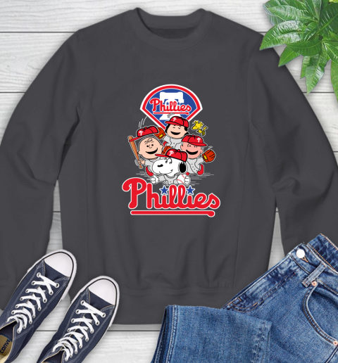 MLB Philadelphia Phillies Snoopy Charlie Brown Woodstock The Peanuts Movie Baseball T Shirt_000 Sweatshirt 6