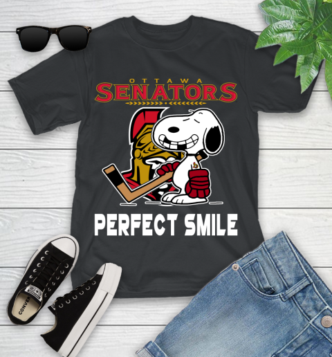 NHL New York Rangers Snoopy Perfect Smile The Peanuts Movie Hockey T Shirt Youth T-Shirt