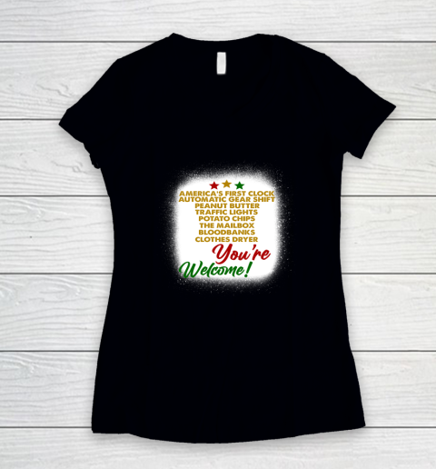 You're Welcome Black History Month Proud African American Women's V-Neck T-Shirt