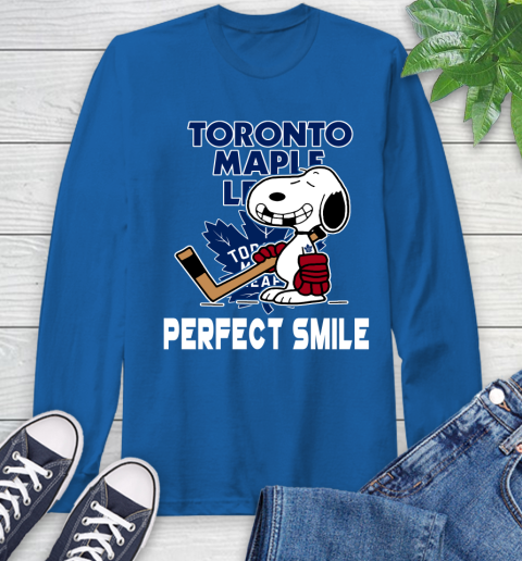 NHL Toronto Maple Leafs Snoopy Perfect Smile The Peanuts Movie Hockey T Shirt Long Sleeve T-Shirt 10