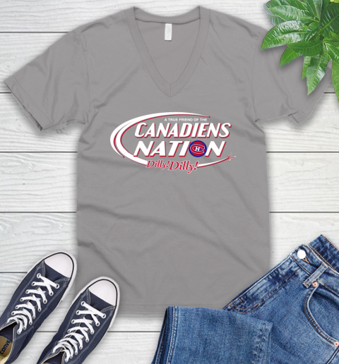 NHL A True Friend Of The Montreal Canadiens Dilly Dilly Hockey Sports V-Neck T-Shirt 3