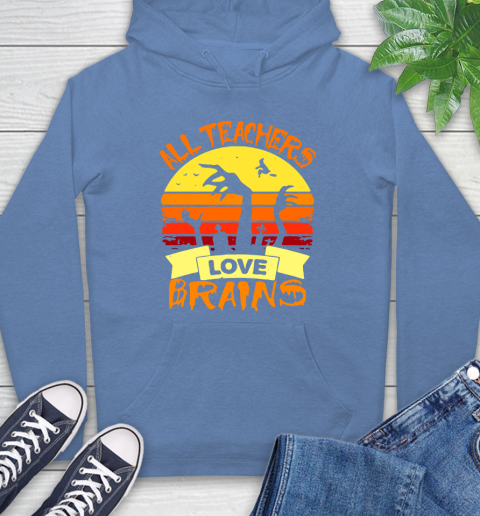 Halloween All Teachers Love Brains Sunset Hoodie 11