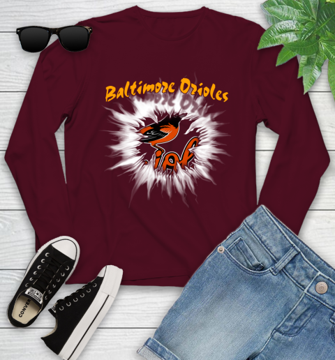 Baltimore Orioles MLB Baseball Adoring Fan Rip Sports Youth Long Sleeve 6