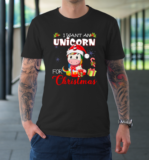 Christmas Vacation Shirt I Want A Unicorn For Christmas Vacation For Unicorn Lover T-Shirt