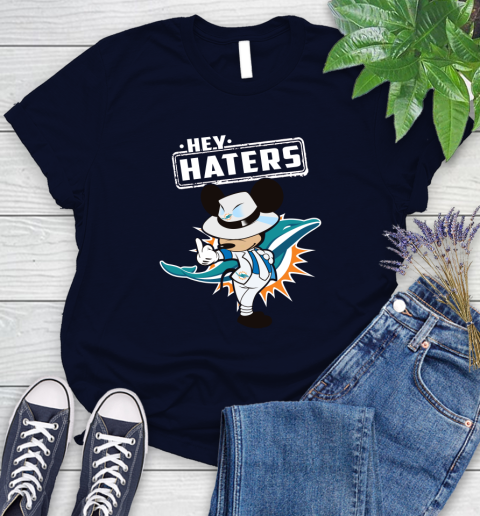 NFL Hey Haters Mickey Football Sports Miami Dolphins Women's T-Shirt 2