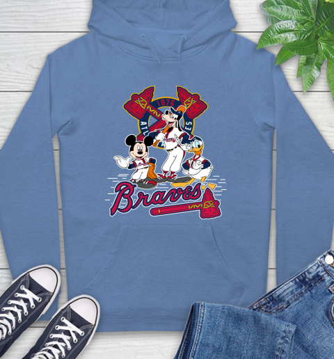 MLB Atlanta Braves Mickey Mouse Donald Duck Goofy Baseball T Shirt Hoodie 11