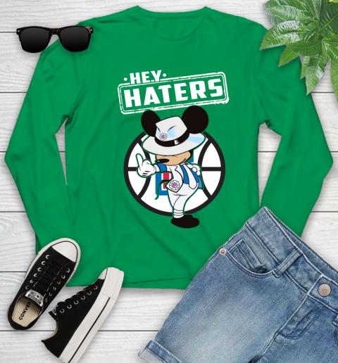 NBA Hey Haters Mickey Basketball Sports Los Angeles Clippers Youth Long Sleeve 7