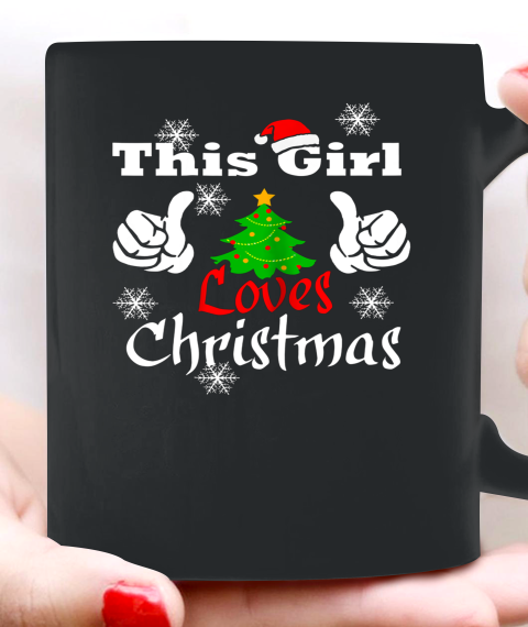 This Girl Loves Christmas T shirt Funny Christmas Ceramic Mug 11oz