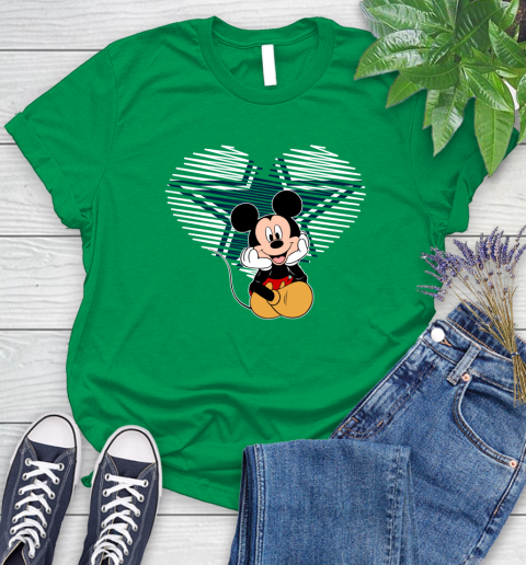 NFL Dallas Cowboys The Heart Mickey Mouse Disney Football T Shirt_000 Women's T-Shirt 9