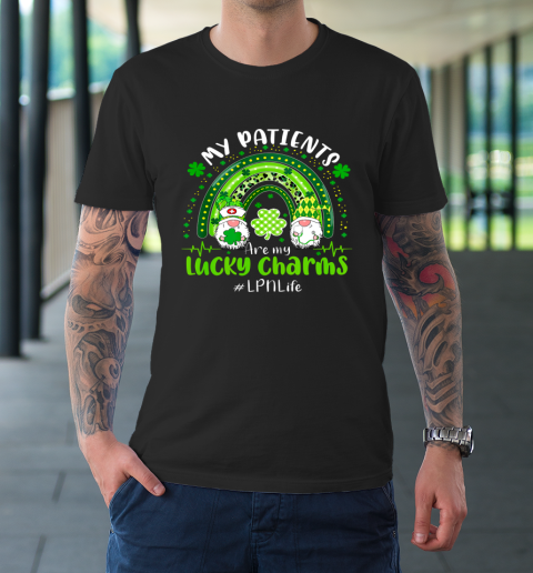 Gnome Patients Are My Lucky Charms LPN Life St Patricks Day T-Shirt