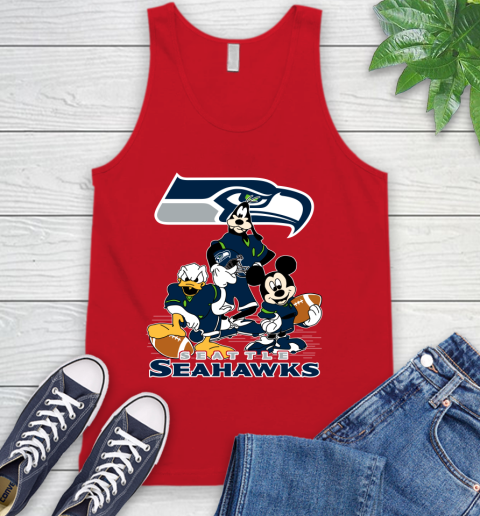 NFL Seattle Seahawks Mickey Mouse Donald Duck Goofy Football Shirt Tank Top 5