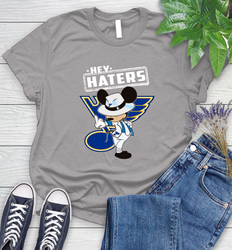 NHL Hey Haters Mickey Hockey Sports St.Louis Blues Women's T-Shirt 5
