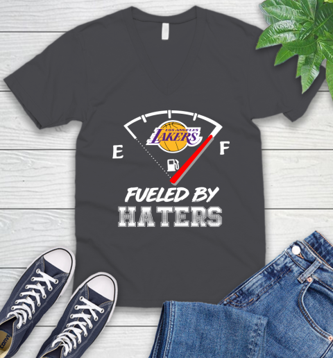 Los Angeles Lakers NBA Basketball Fueled By Haters Sports V-Neck T-Shirt 4