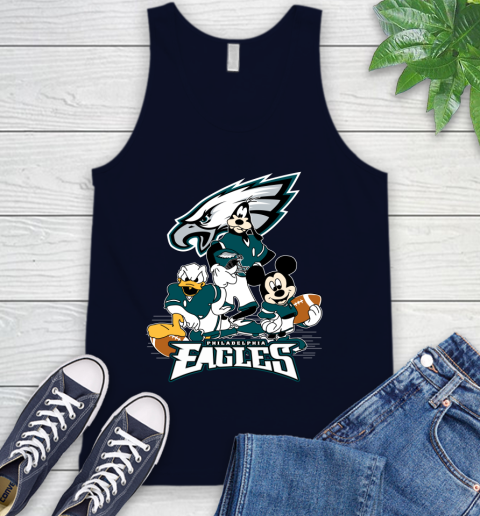 NFL Philadelphia Eagles Mickey Mouse Donald Duck Goofy Football Shirt Tank Top 2