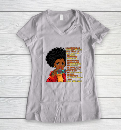 Melanificent Black Girl Magic Melanin Dope African American Women's V-Neck T-Shirt