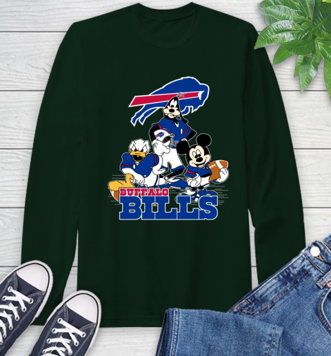 NFL Buffalo Bills Mickey Mouse Donald Duck Goofy Football Shirt Long Sleeve T-Shirt 7
