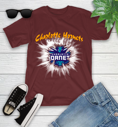 Charlotte Hornets NBA Basketball Rip Sports Youth T-Shirt 14