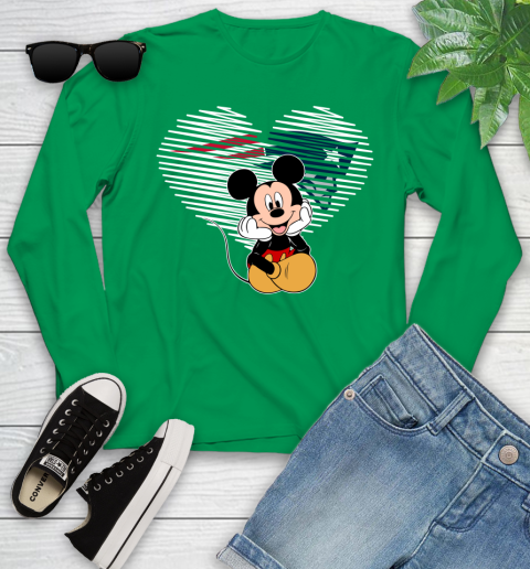 NFL New England Patriots The Heart Mickey Mouse Disney Football T Shirt_000 Youth Long Sleeve 8 NFL New England Patriots The Heart Mickey Mouse Disney Football T Shirt_000 Youth Long Sleeve - Image 8