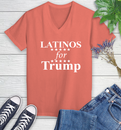 Latinos For Trump Women's V-Neck T-Shirt 6