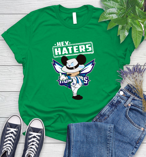 NBA Hey Haters Mickey Basketball Sports Charlotte Hornets Women's T-Shirt 9