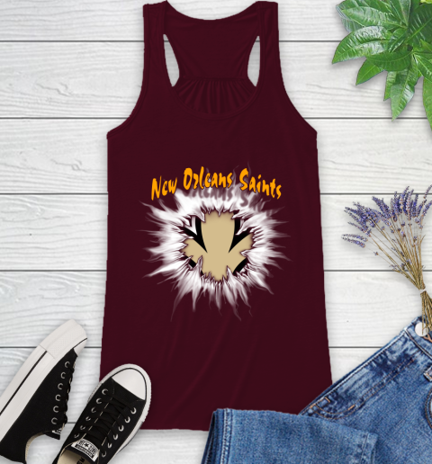 New Orleans Saints NFL Football Adoring Fan Rip Sports Racerback Tank 2