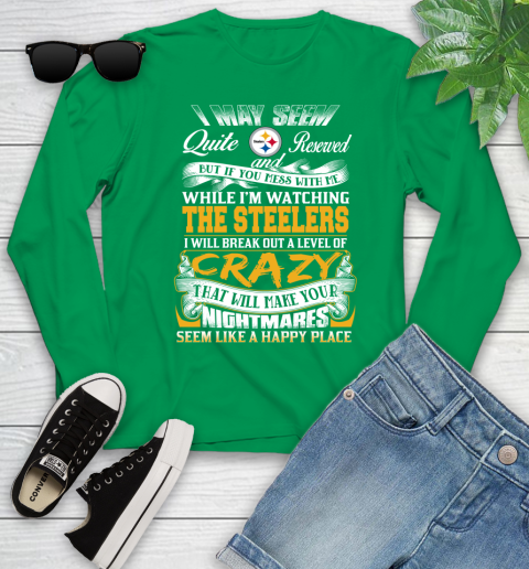 Pittsburgh Steelers NFL Football Don't Mess With Me While I'm Watching My Team Youth Long Sleeve 7