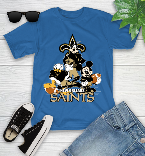 NFL New Orleans Saints Mickey Mouse Donald Duck Goofy Football Shirt Youth T-Shirt 12