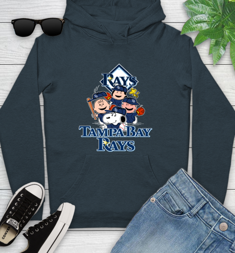 MLB Tampa Bay Rays Snoopy Charlie Brown Woodstock The Peanuts Movie Baseball T Shirt Youth Hoodie 10