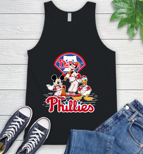 MLB Philadelphia Phillies Mickey Mouse Donald Duck Goofy Baseball T Shirt Tank Top