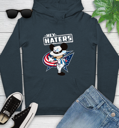 NHL Hey Haters Mickey Hockey Sports Columbus Blue Jackets Youth Hoodie 10