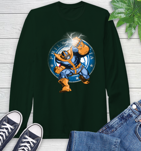 Philadelphia 76ers NBA Basketball Thanos Avengers Infinity War Marvel Long Sleeve T-Shirt 7