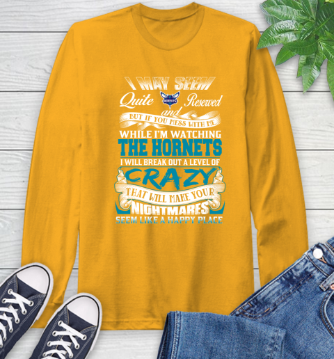 Charlotte Hornets NBA Basketball Don't Mess With Me While I'm Watching My Team Long Sleeve T-Shirt 2