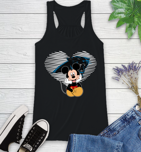 NFL Carolina Panthers The Heart Mickey Mouse Disney Football T Shirt_000 Racerback Tank