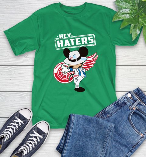 NHL Hey Haters Mickey Hockey Sports Detroit Red Wings T-Shirt 7
