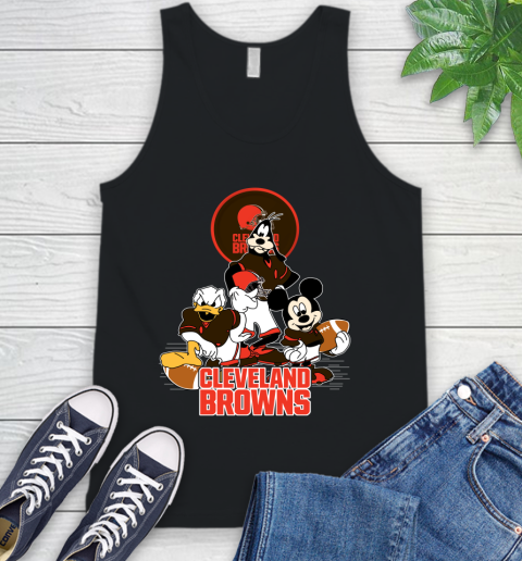 NFL Cleveland Browns Mickey Mouse Donald Duck Goofy Football Shirt Tank Top