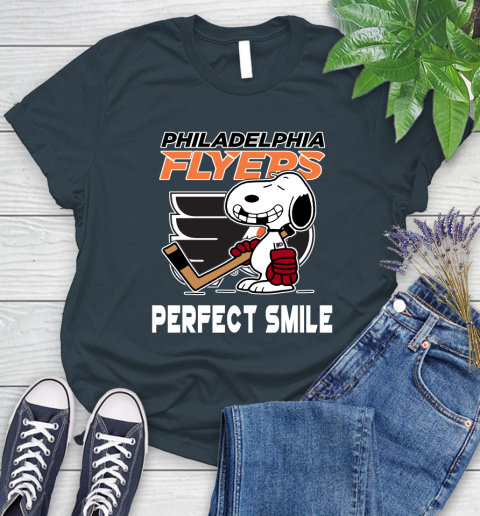 NHL Philadelphia Flyers Snoopy Perfect Smile The Peanuts Movie Hockey T Shirt Women's T-Shirt 11