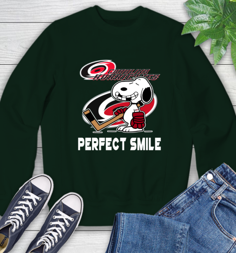 NHL Carolina Hurricanes Snoopy Perfect Smile The Peanuts Movie Hockey T Shirt Sweatshirt 12